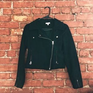 Silence + Noise Black Suede Moto Jacket
